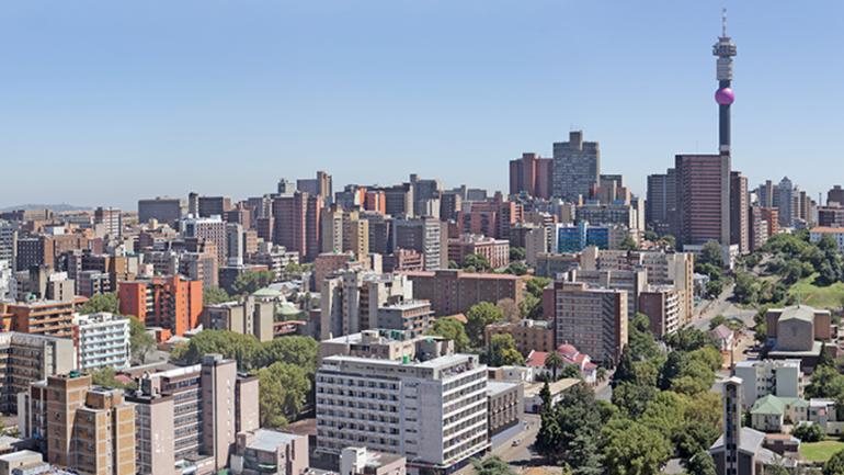 Foto von Johannesburg, in Südafrika, von oben.